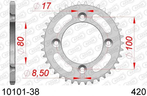 AFAM REAR STEEL 38T, 420 AF21010138