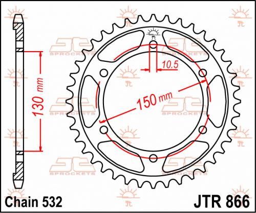 JT SPROCKETS 866-38 REAR SPROCKET