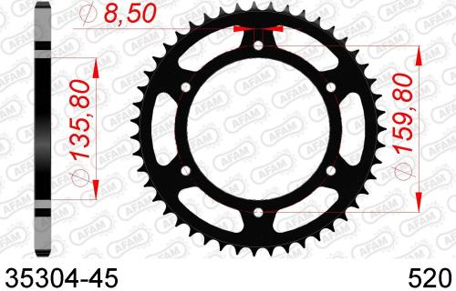 AFAM REAR STEEL 45T, 520 AF23530445