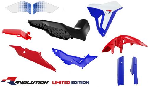 RTECH PLASTIC KIT 7 PCS HONDA HRC BLUE-RED
