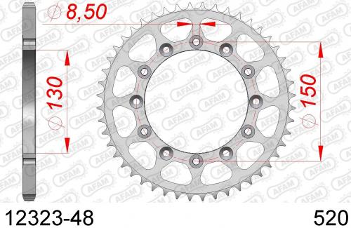 AFAM REAR STEEL 48T, 520 AF21232348