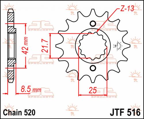 JT SPROCKETS 516-14 FRONT SPROCKET