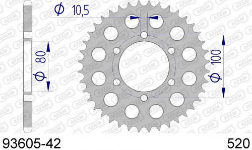 AFAM REAR ALU 42T, 520 AF59360542