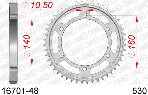 AFAM REAR STEEL 48T, 530 AF21670148