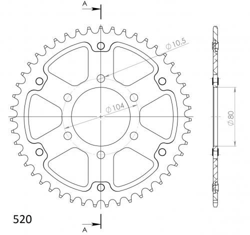 SUPERSPROX SUPERSPROX REAR STEALTH 48T, ORANGE, 520 SU647848O