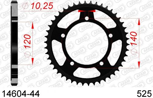 AFAM REAR STEEL 44T, 525 AF21460444