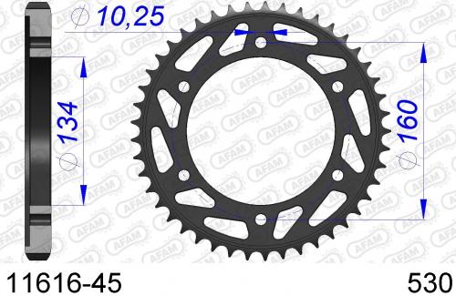 AFAM REAR ALU 45T, 530 AF51161645