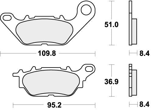 SBS 858HF BRAKE PADS ORGANIC