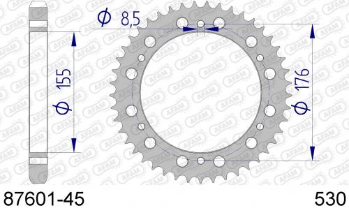 AFAM REAR ALU 45T, 530 AF58760145