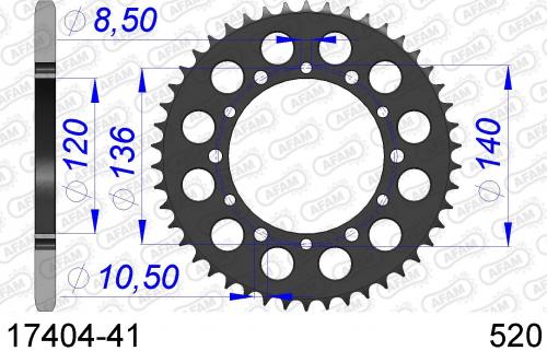 AFAM REAR ALU 41T, 520 AF51740441