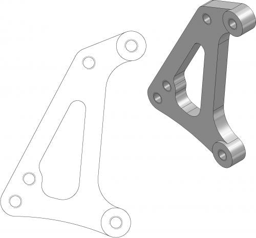 MOTO MASTER 211022, CALIPER ADAPTER BRACKET