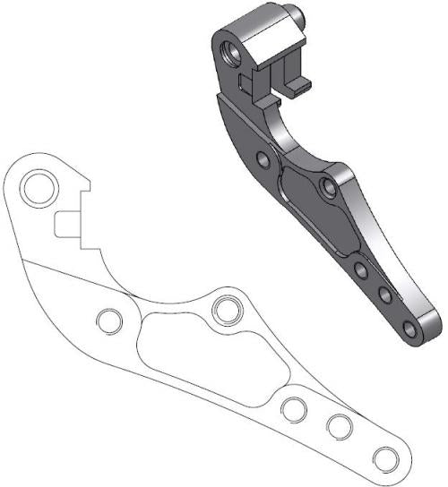 MOTO MASTER 211057, CALIPER ADAPTER BRACKET