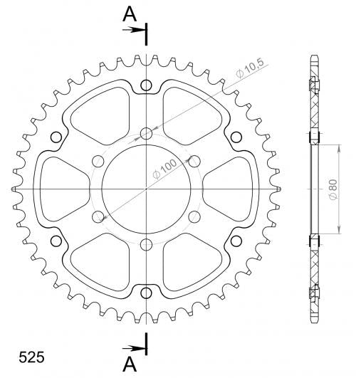 SUPERSPROX SUPERSPROX REAR STEALTH 45T, GOLD, 525 SU6709545G