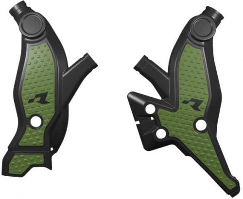 RTECH FRAME PROTECTORS YAMAHA BLACK-NAVY GREEN
