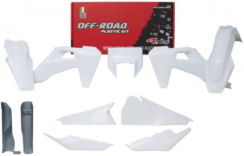 RTECH PLASTIC KIT 7 PCS W/HEADL C & FORK PROT WH(OE)23