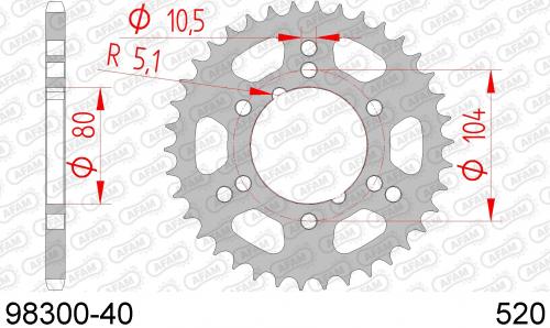 AFAM REAR STEEL 40T, 520 AF29830040