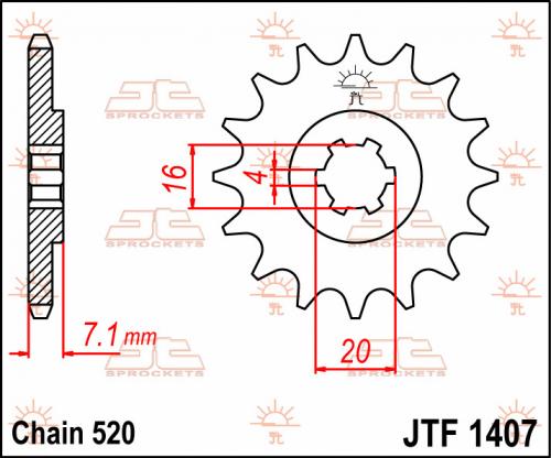 JT SPROCKETS FRONT STEEL 10T, 520 JTF140710