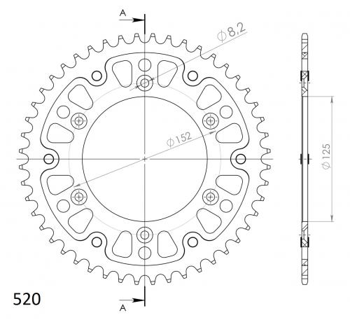 SUPERSPROX SUPERSPROX REAR STEALTH 48T, GOLD, 520 SU6800048G
