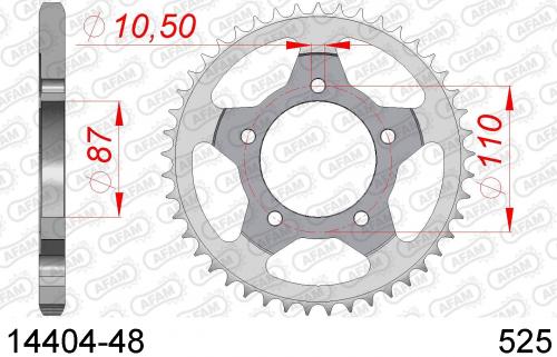 AFAM REAR STEEL 48T, 525 AF21440448
