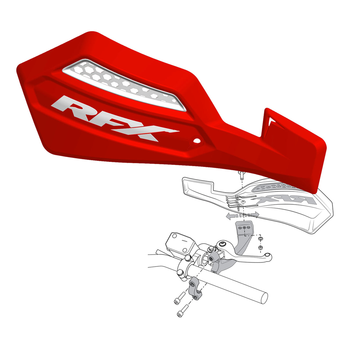 Race Handguard Inc Fitting Kit FXGU3010055RD