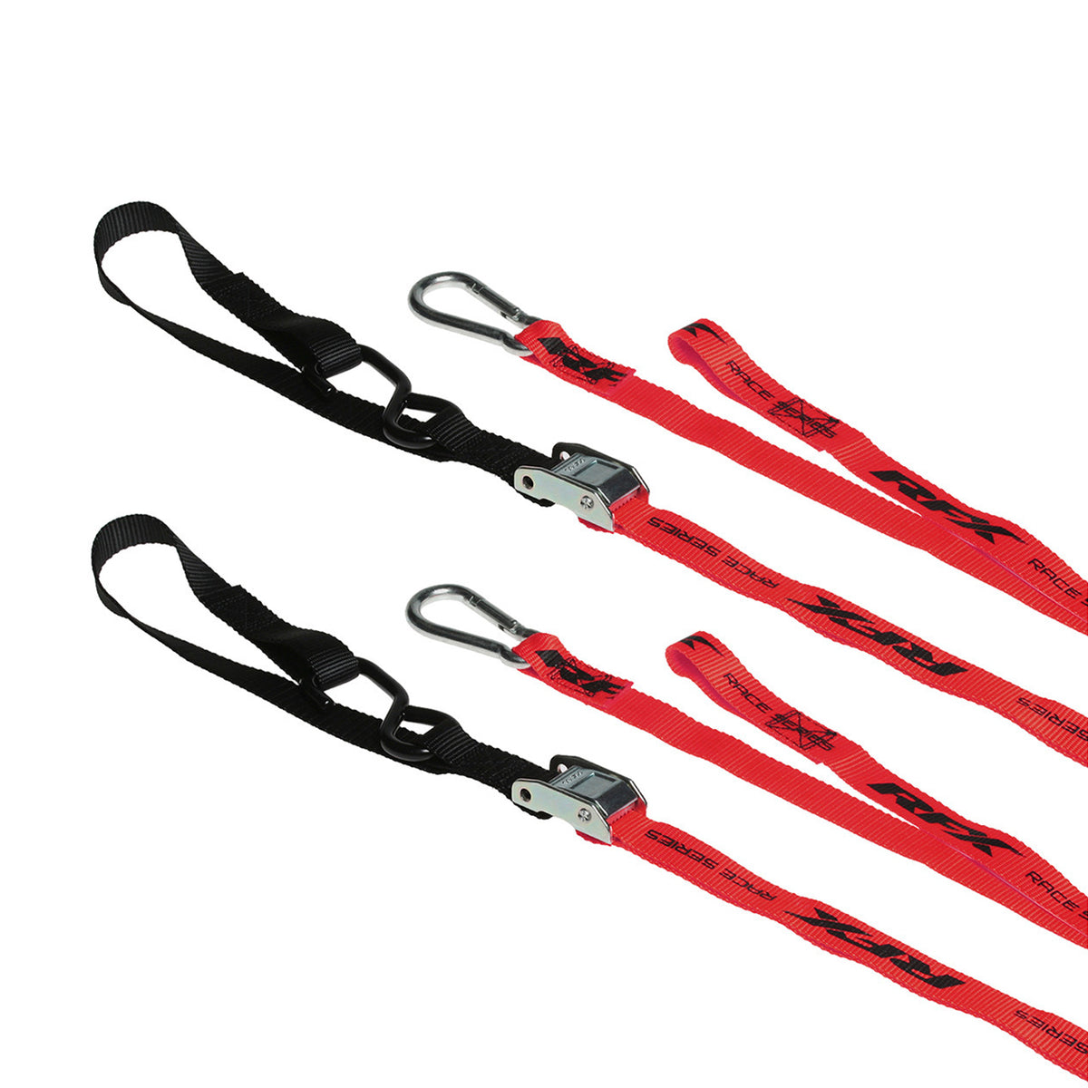 Race Tie Downs with extra loop and carabiner clip FXTD3000055RD