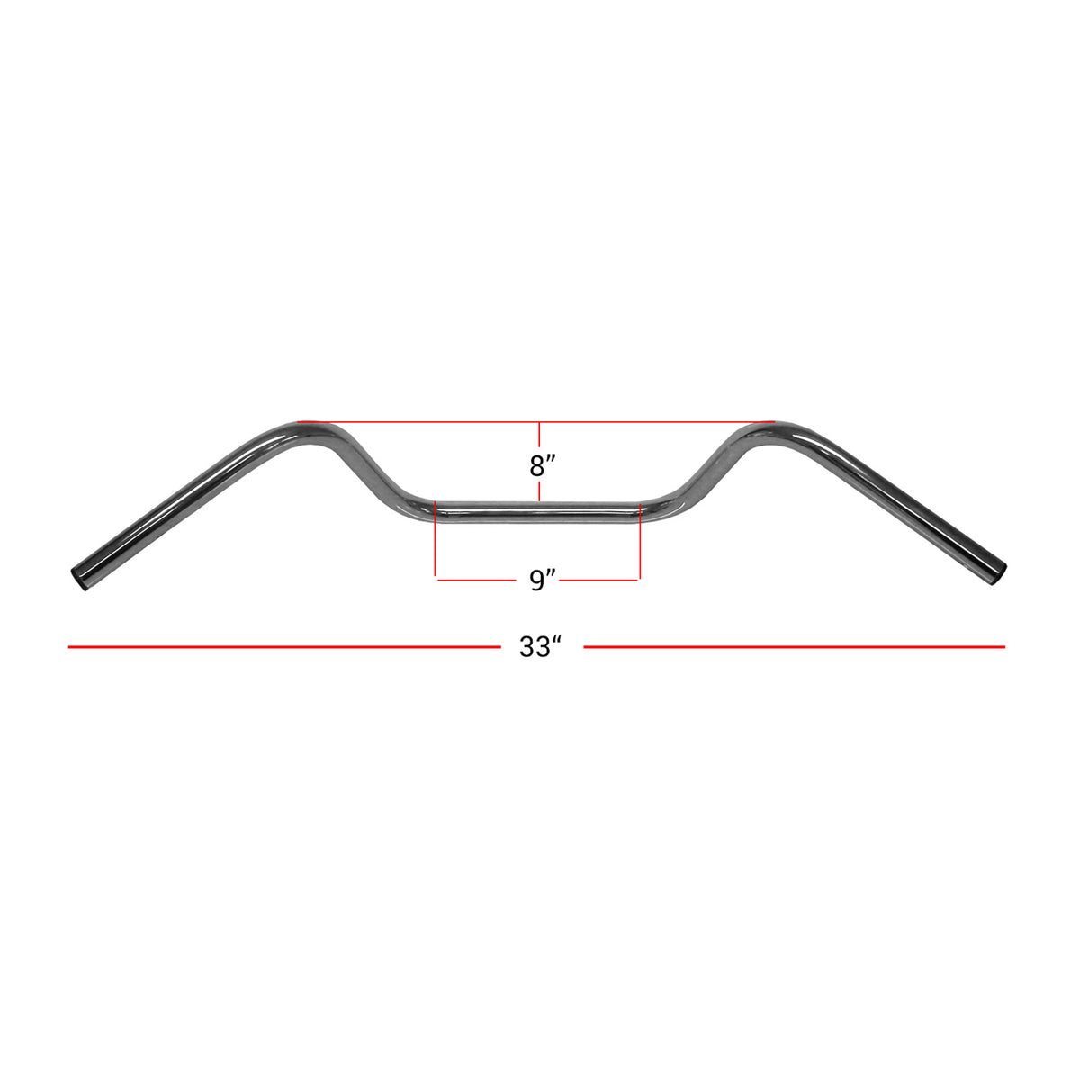 Handlebar 1" Chrome 8" Rise No Dimples 31-0032S
