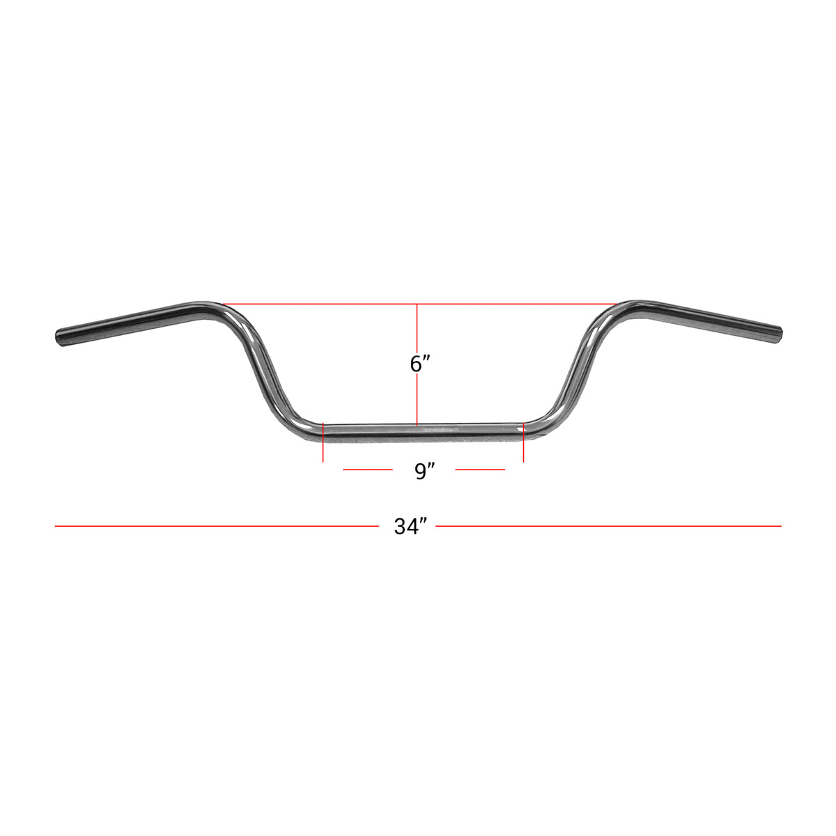 Handlebar 7/8" Chrome Western 6" Rise 31-0032BJS