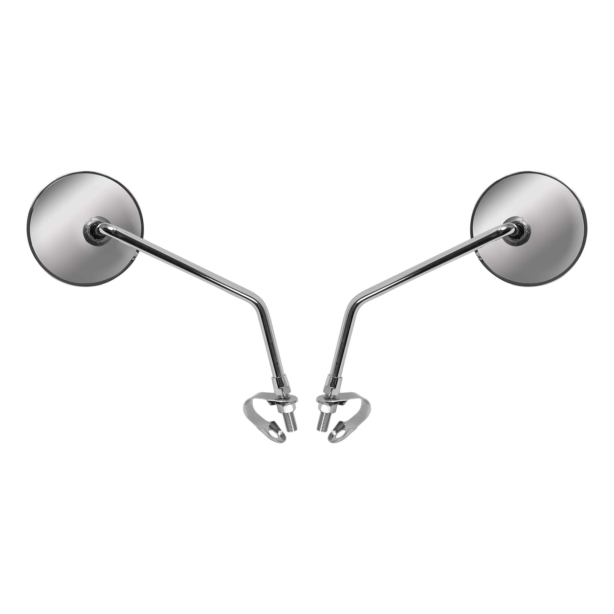 Mirrors Clamp-on Chrome Round Left & Right M60-4094