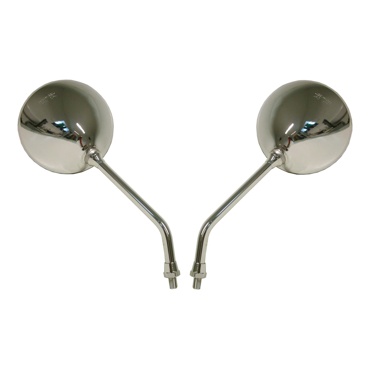 Mirrors 10mm Chrome Round L & R Honda Custom 60-1014E