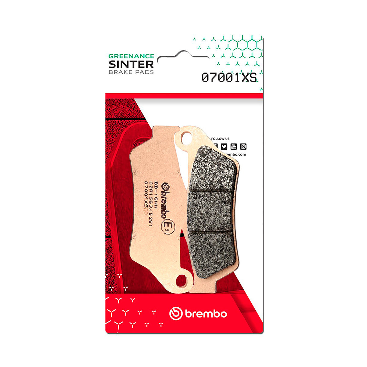 Brake Pads Scooter Sintered Metal (F) - 07001XS 07001XS (0303)