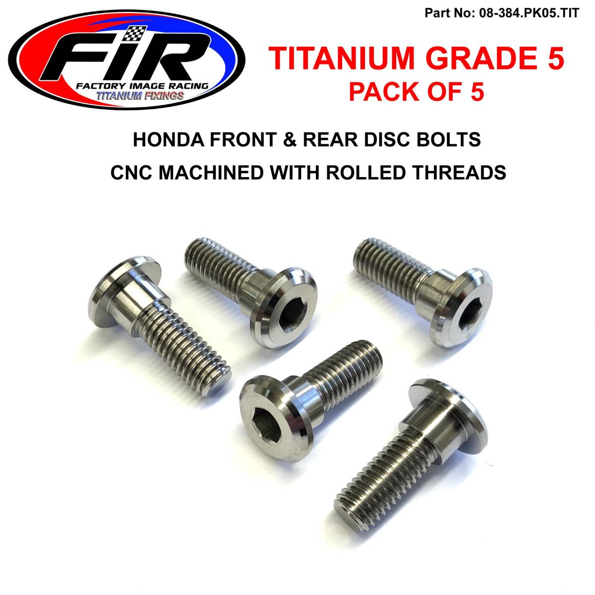 TI GR5 BOLTS DISC HONDA KIT/5, TITANIUM FRONT OR REAR KIT, / FIR BRAND