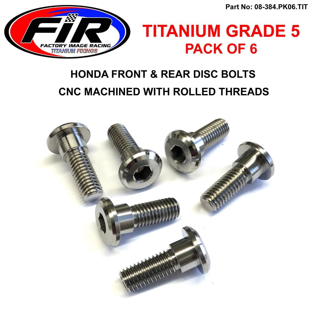TI GR5 BOLTS DISC HONDA KIT/6, TITANIUM FRONT OR REAR KIT, / FIR BRAND