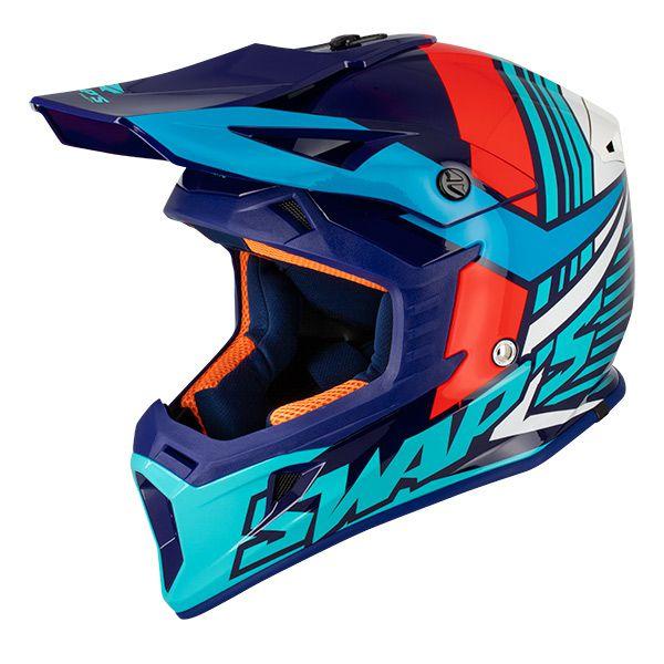 MX HELMET XL 62 WHITE/BLUE 21, SWAP'S S818 FULL FACE CSW6G1105, !! ACU GOLD APPROVED !!
