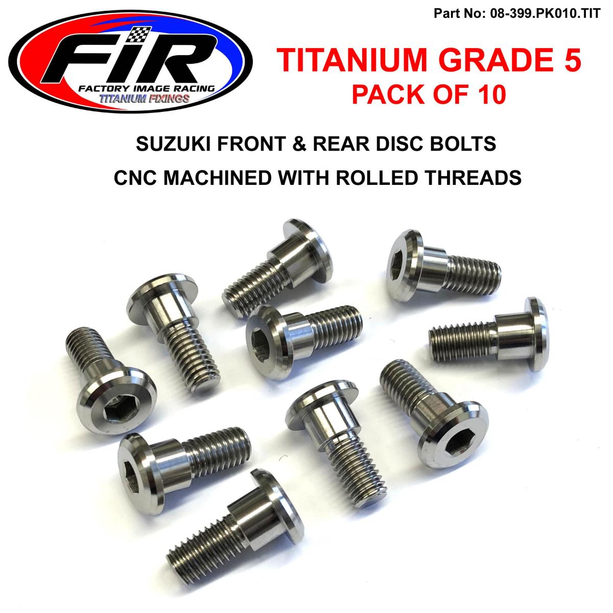 TI GR5 BOLTS DISC SUZUKI KIT/10, TITANIUM FRONT OR REAR KIT, / FIR BRAND