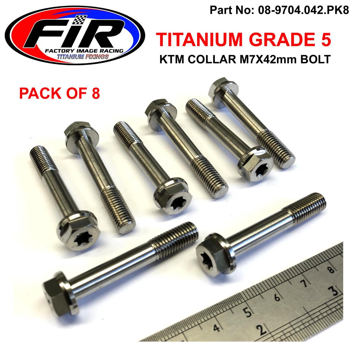 GR5 KTM COLLAR M7X42mm BOLT PK8, TITANIUM / OEM REF :77330067242, / PACK OF 8