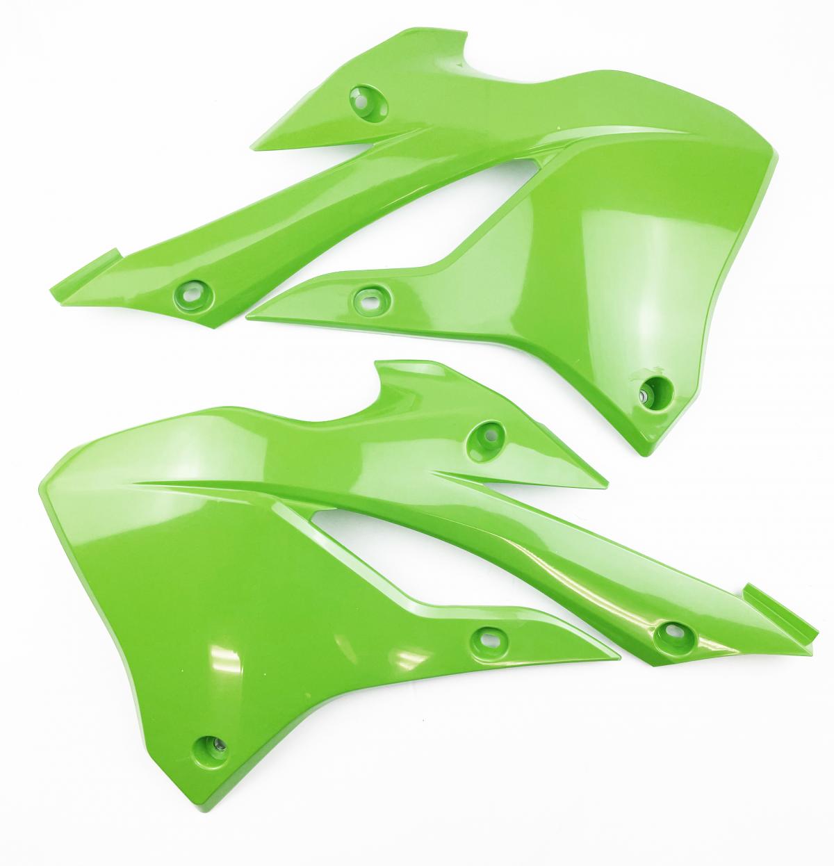 RADIATOR SCOOPS KX85/112 2022-24 OEM GREEN, RTECH R-CVKX0VE0022