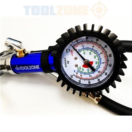 AIR LINE GAUGE TYRE INFLATOR, AIR GUN - PRESSURE RANGE 0 - 220psi, KDPAU361
