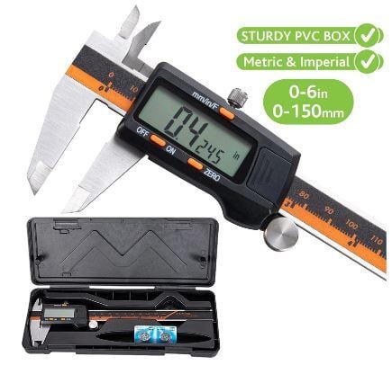 DIGITAL VERNIER CALIPER WITH LCD DISPLAY WITH INCH MM FRACTION CONVERSION 0.0005" ACCURACY