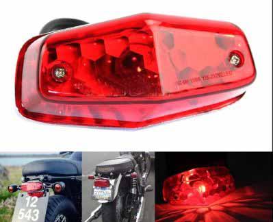 Tail Light 12V BULB Universal, Red Rear Lamp Lucas 564 Style British Brake Light