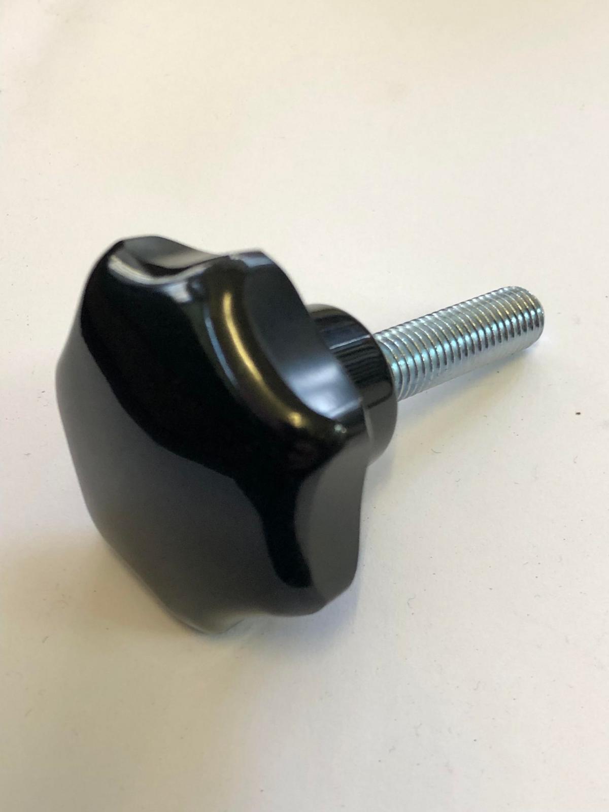 (HB) SMALL M10x40 BOLT HEX BZP EACH, HANDBOLT / 50MM DIA LOBE NYLON, HH5/50/10040