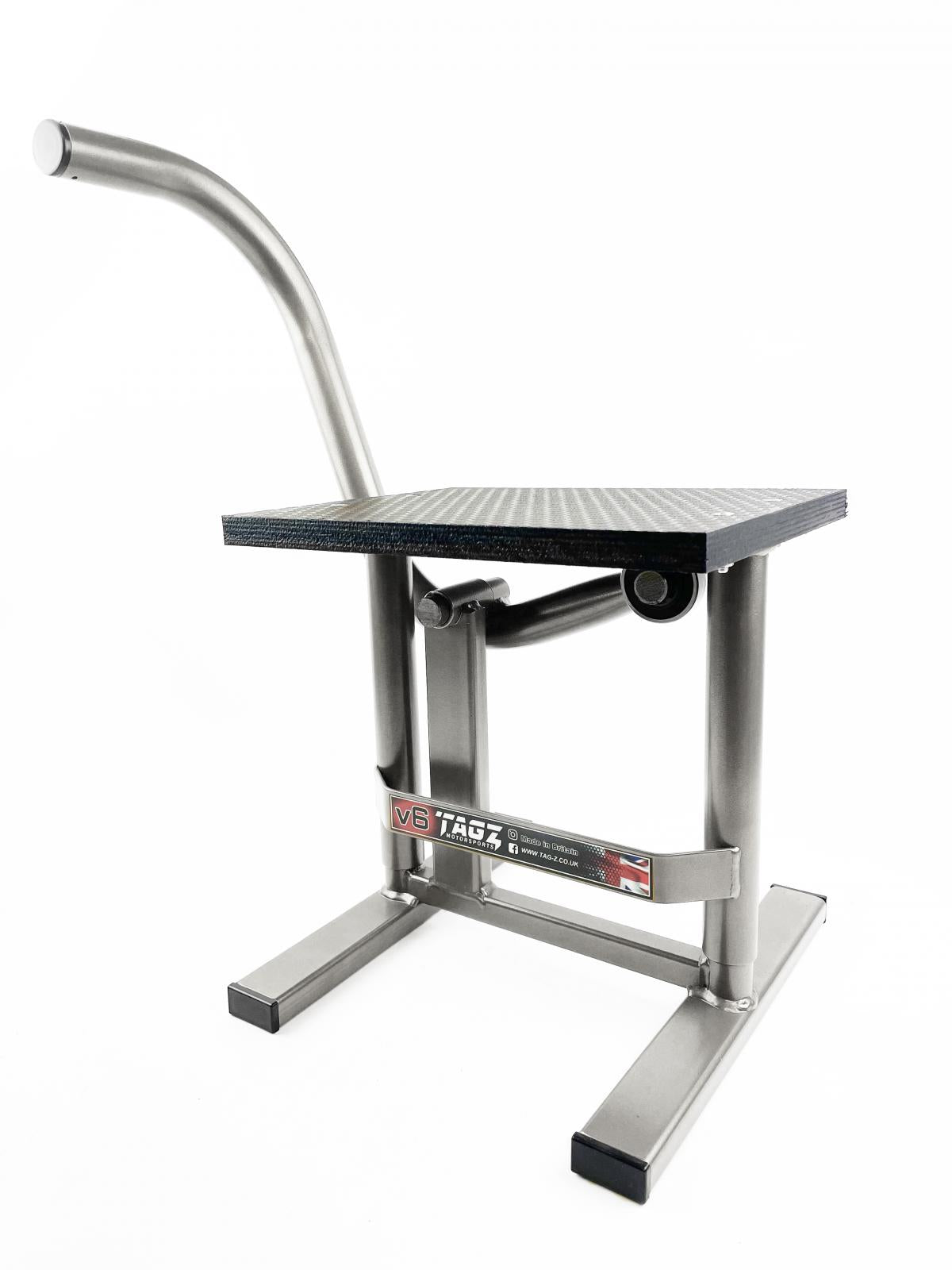 HD JACK-UP-STAND TWIN LEG v5, MX & ENDURO 125>625CC SILVER, LARGE STAND 440mm HIGH MX