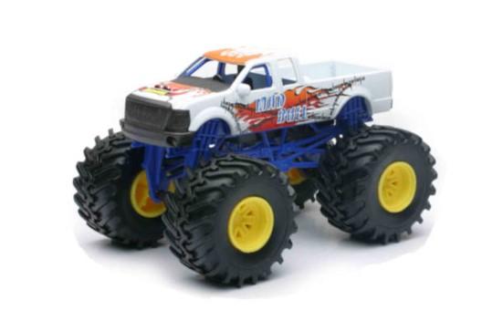 MODEL DIE CAST MONSTER TRUCK, WHITE AND BLUE, SCALE 1:43, NEWRAY SS-19936A