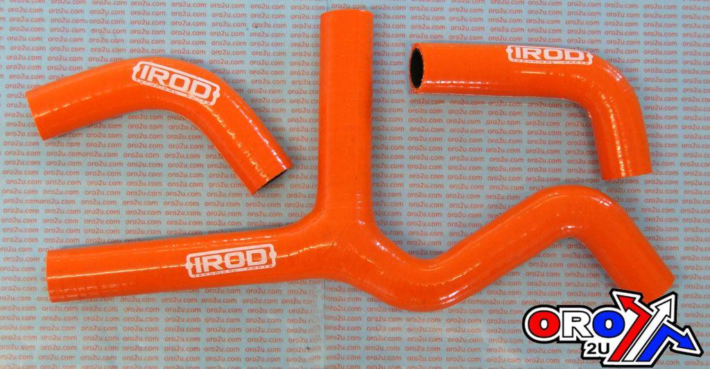 HOSE KIT/3 400-560 KTM 4STROKE, SILICONE RADIATOR ORANGE, IROD 010042