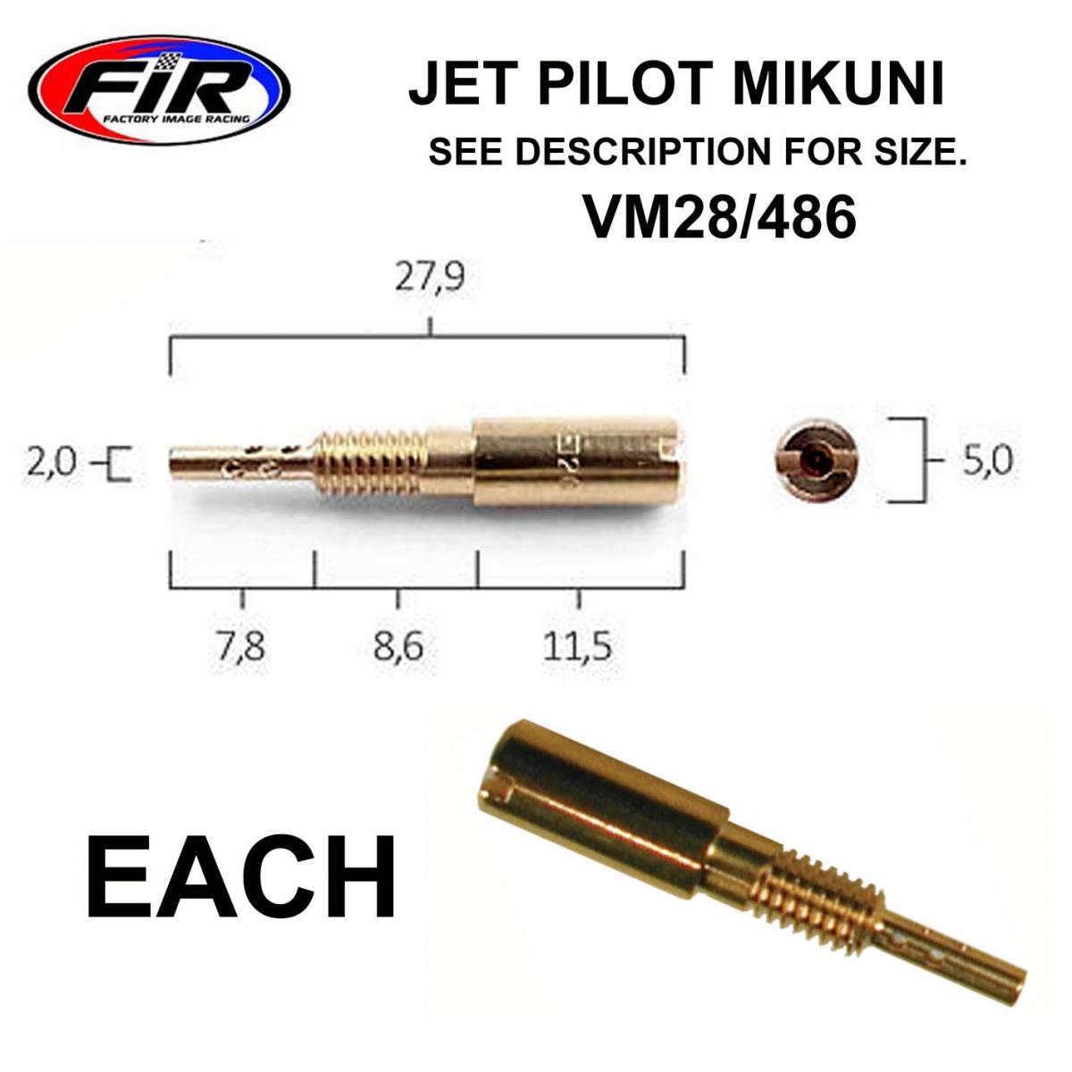 JET 25.0 PILOT MIKUNI LONG, AT-07201-4/ VM28/486
