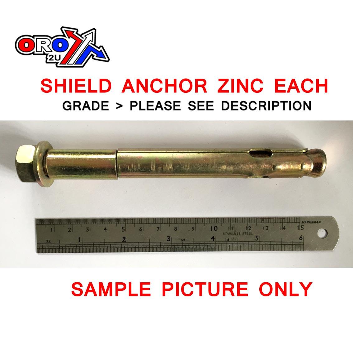 M12 SHIELD ANCHOR ZINC EACH