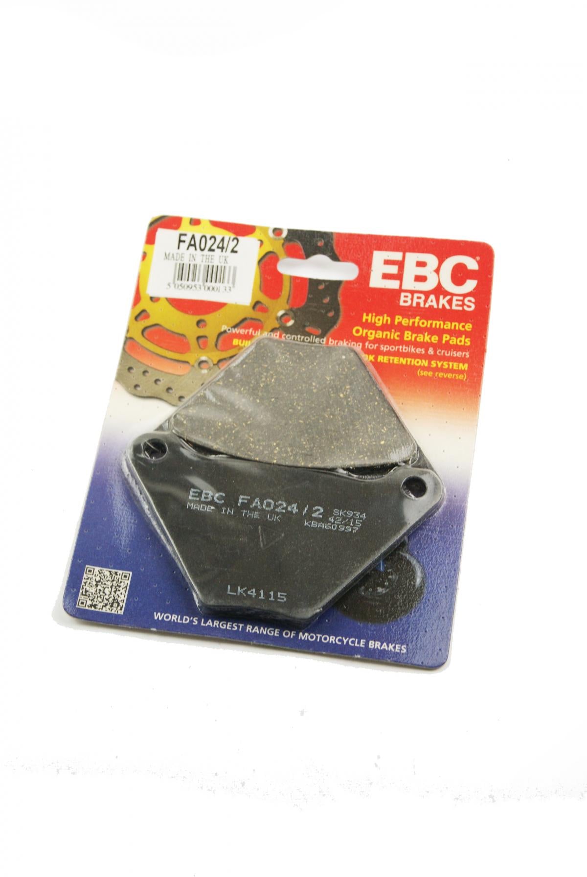 BRAKE PADS DISC SEMI-METAL, EBC FA024/2 / FA24/2 HARLEY