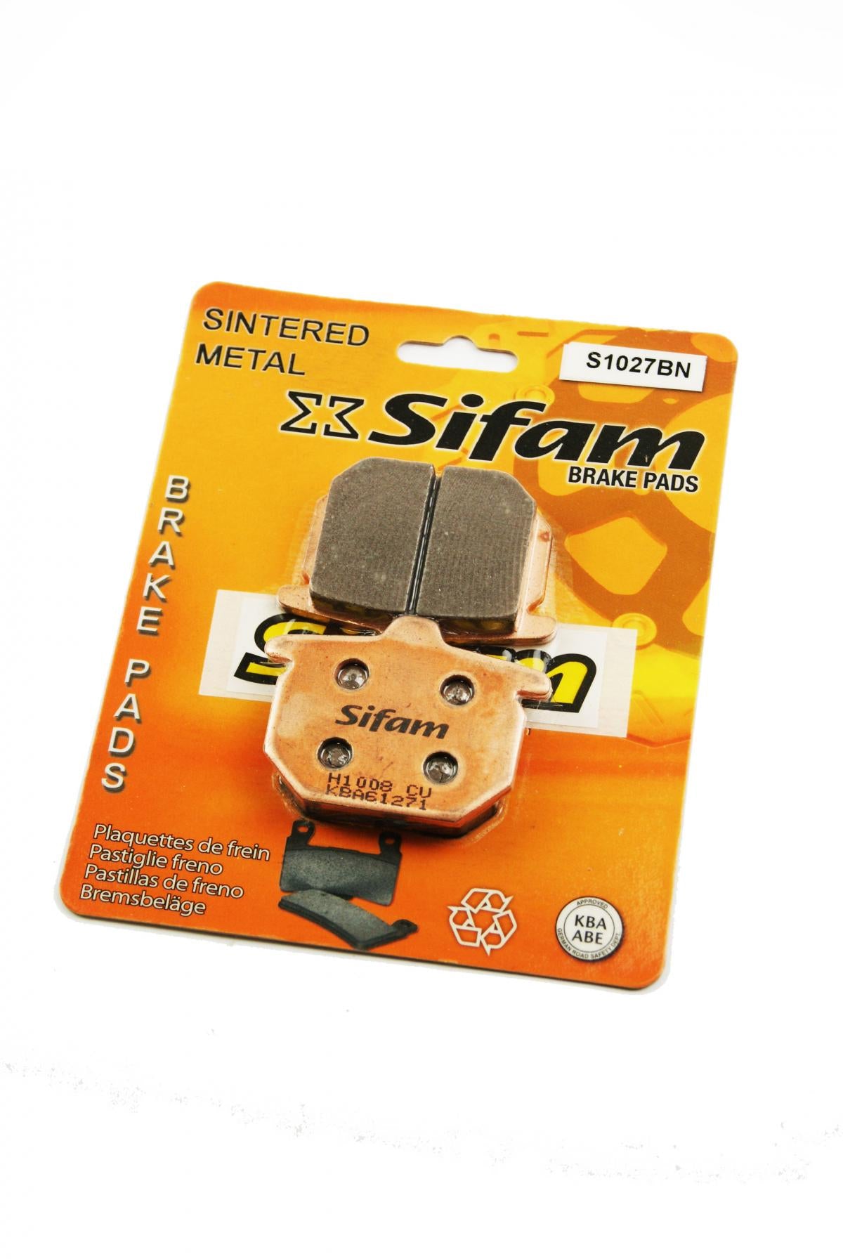 BRAKE PADS SINTERED METAL 11mm, SIFAM S1027BN, GOLD