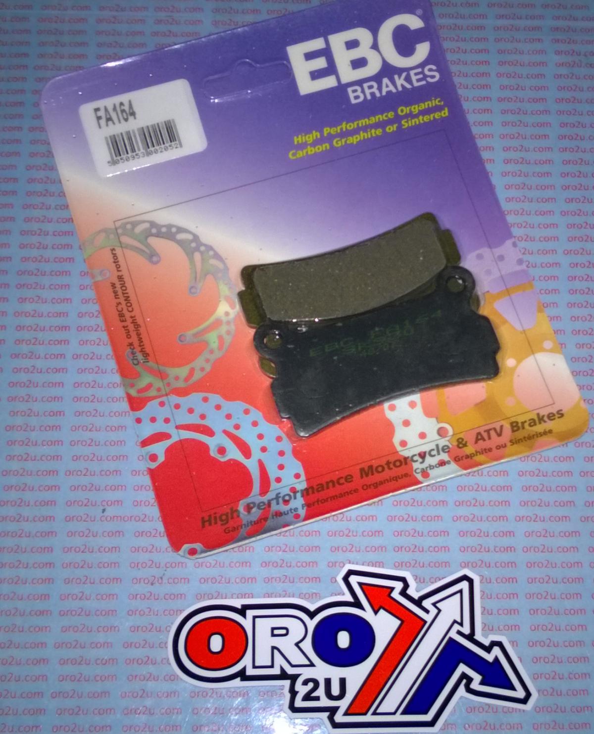 BRAKE PADS STD KEVLAR ORGANIC, EBC FA164 SEMI-METAL BLACK