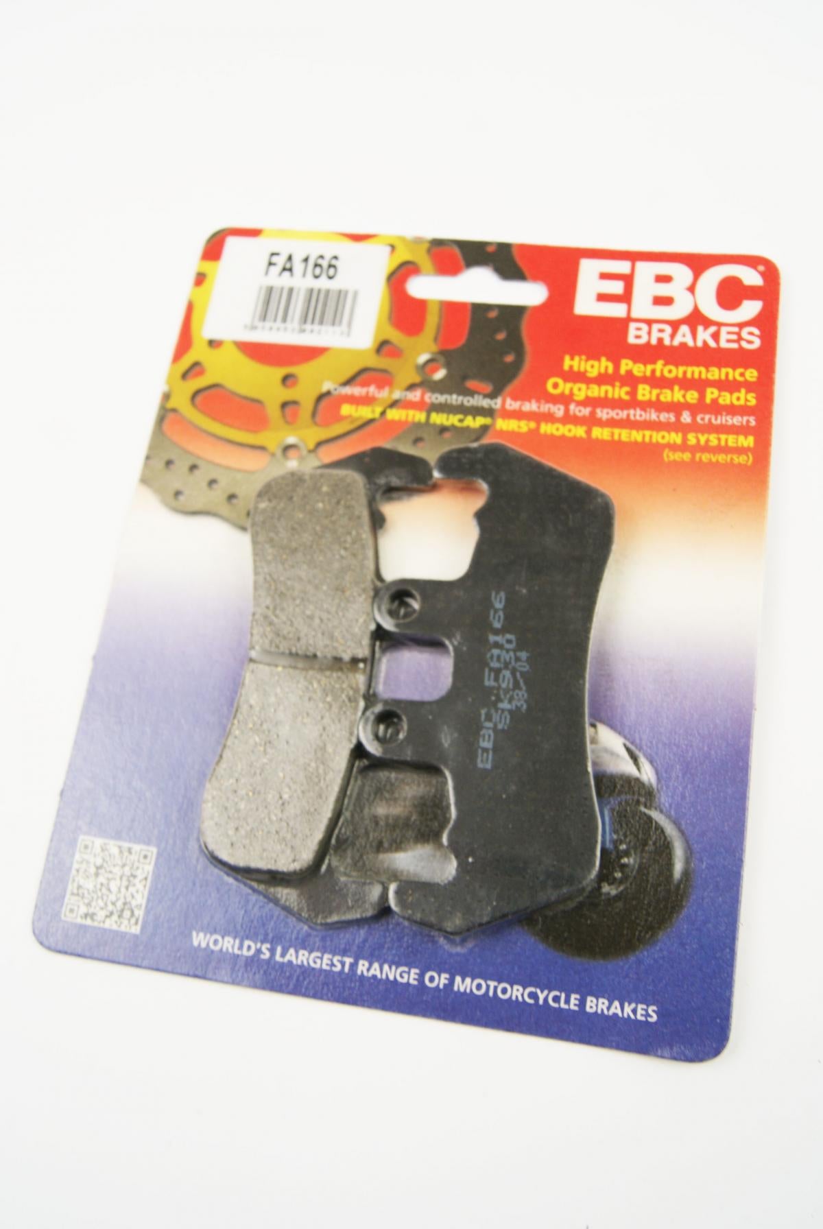 BRAKE PADS STD KEVLAR ORGANIC, EBC FA166 SEMI-METAL BLACK