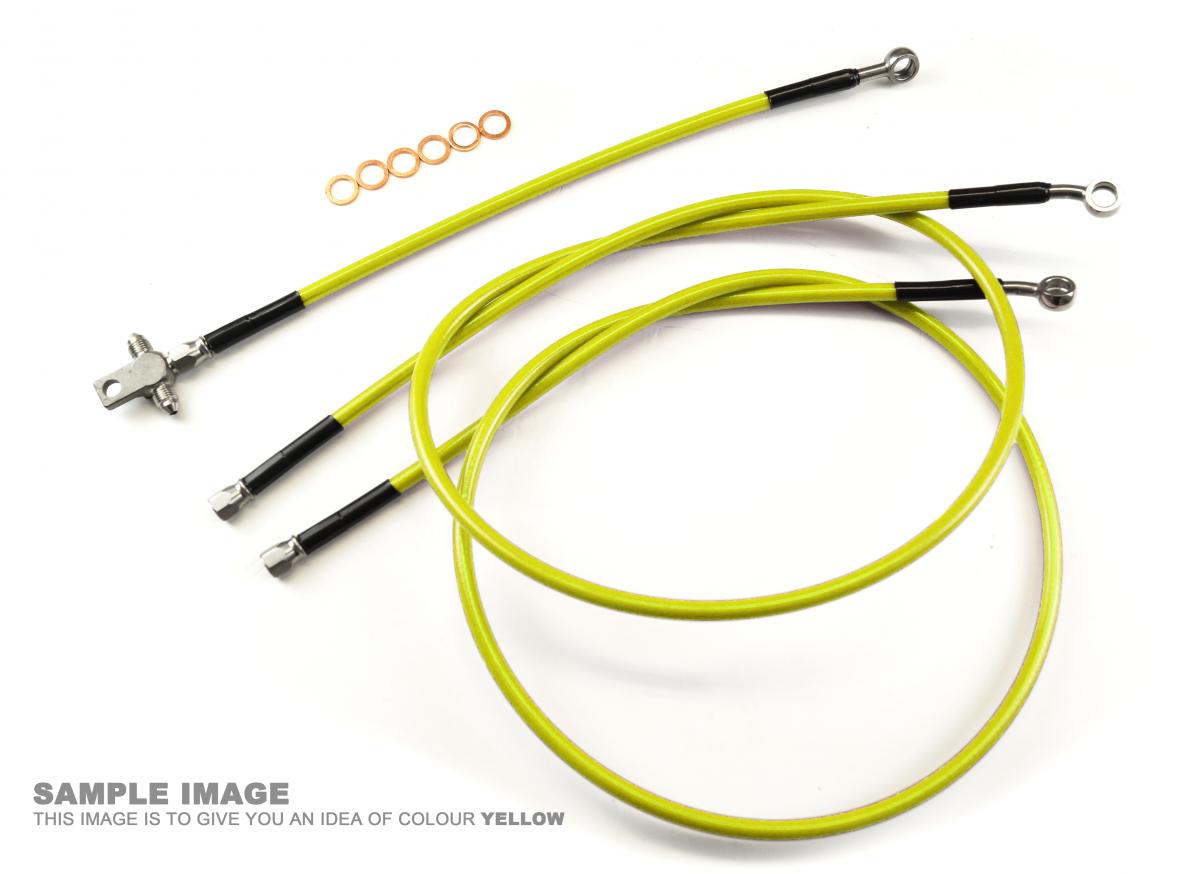 HOSE FRONT BRAKE YELLOW +2", HONDA TRX450R 04-09, KIT/3 FIR, KIT DONE